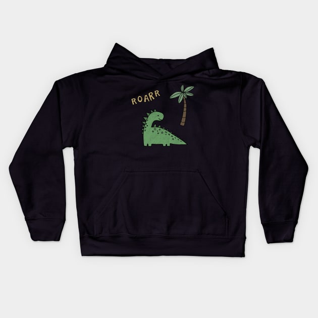 Dinosaur drawing Kids Hoodie by valentinahramov